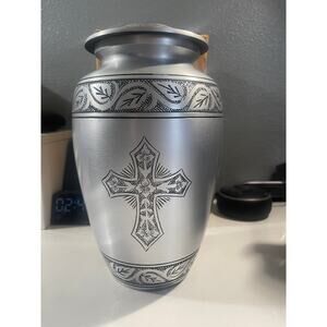 eSplanade 10in Silver Metal Cremation Urn